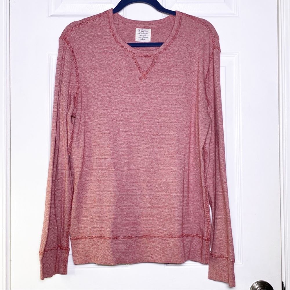 J. Crew Red Striped Long Sleeve Shirt